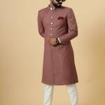 Classic Rosewood Achkan for Men | Elegant Ethnic Wear | Jaipurio